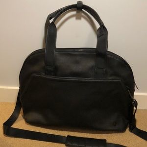 Lululemon • Saffiano leather black gym tote